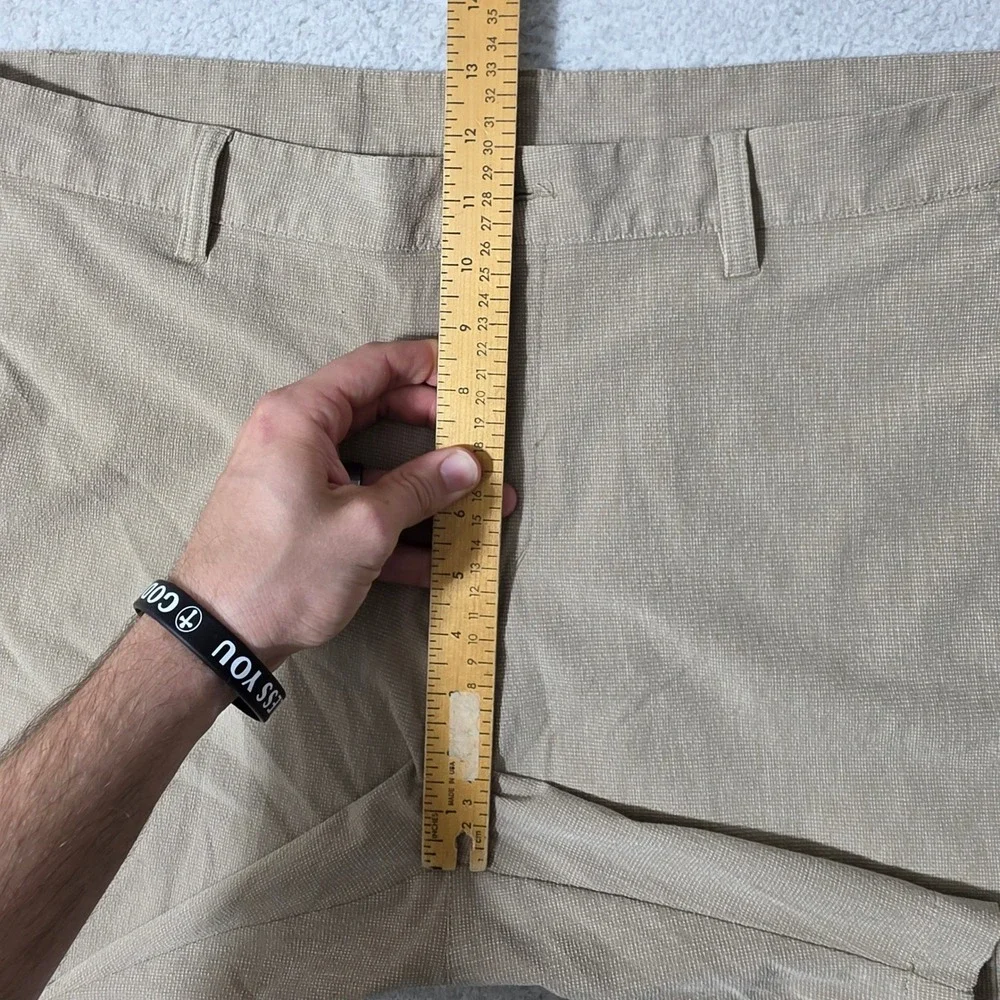 NEW! Adidas‎ Shorts Mens 38/8 Tan Stretch Golf Performance Textured HG8845